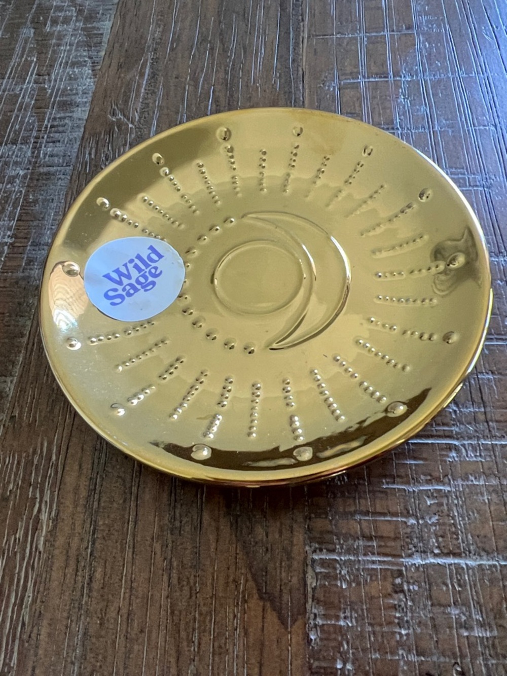 Wild Sage Gold Ceramic Trinket & Incense Tray